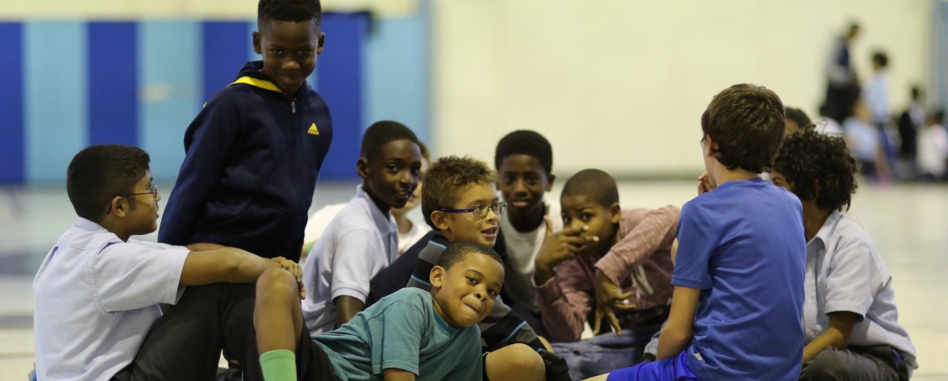 family_and_community Ssudents in a gym